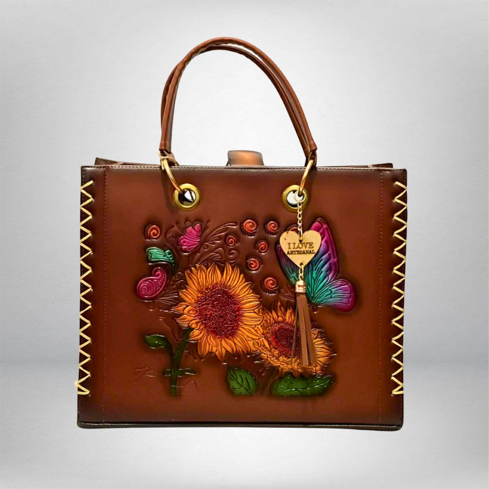 BOLSA VAQUETA COMBO FLORES