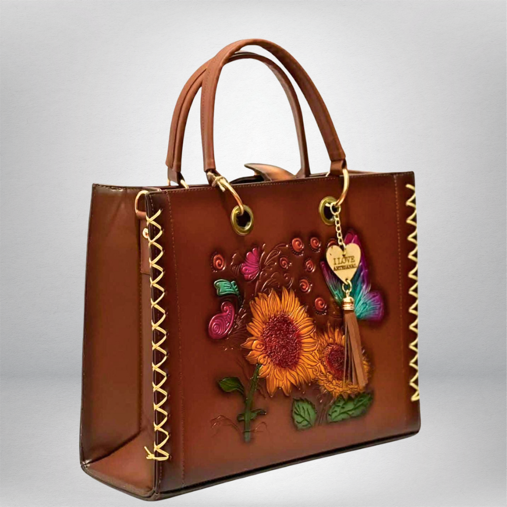 BOLSA VAQUETA COMBO FLORES