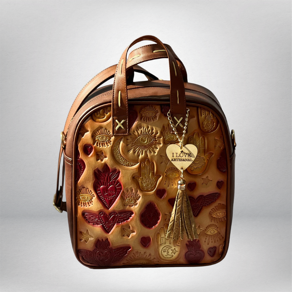 MOCHILA VAQUETA LINEAS