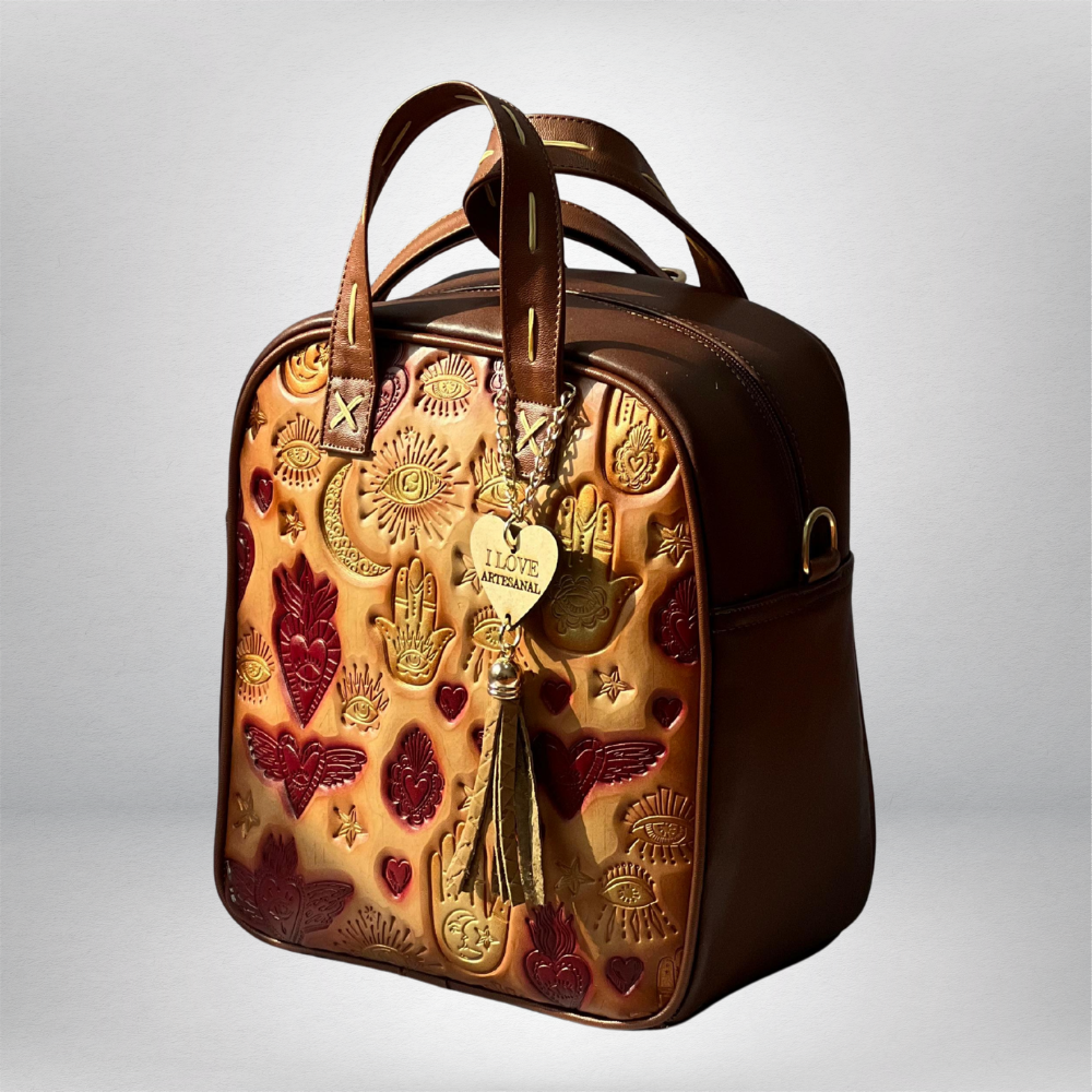 MOCHILA VAQUETA LINEAS