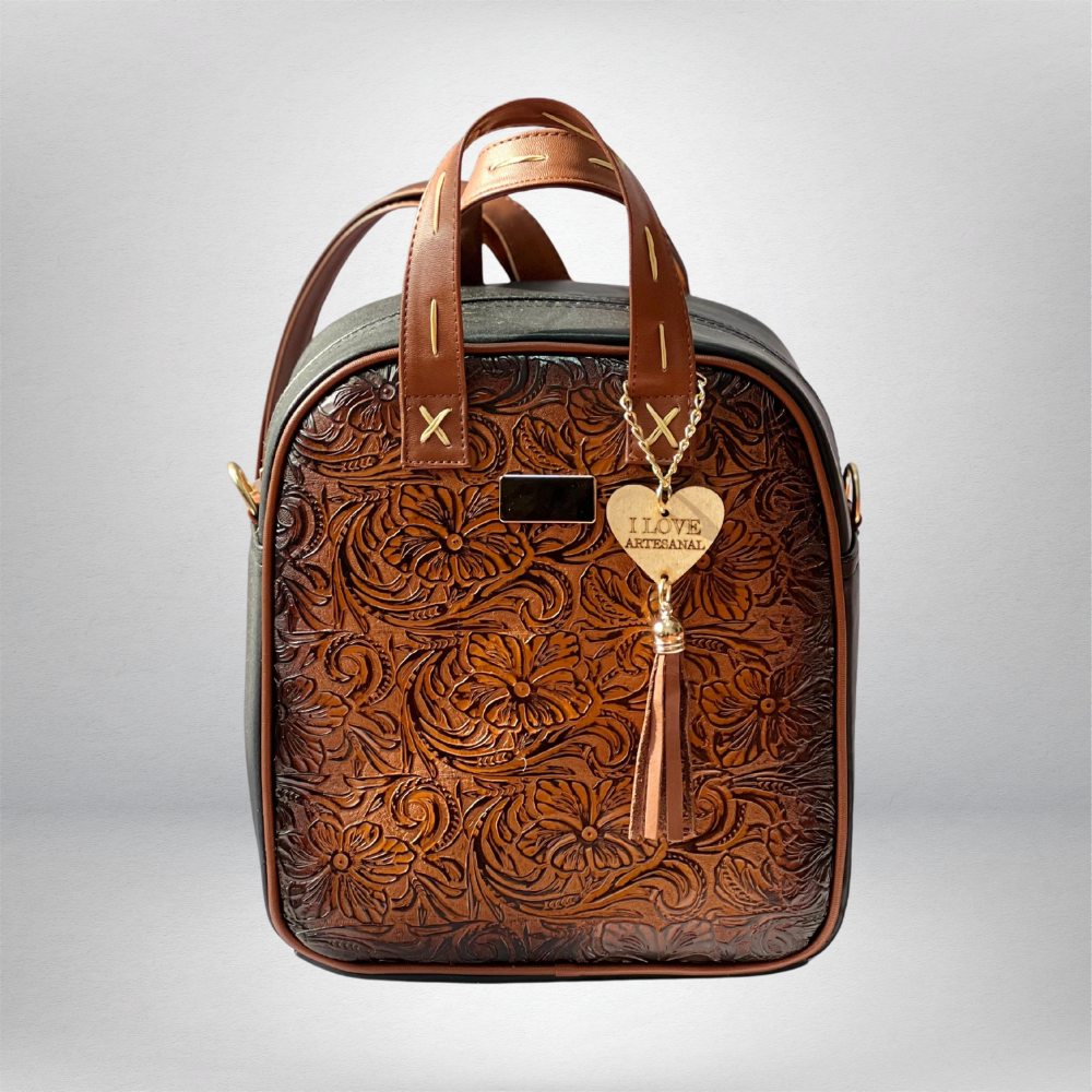 MOCHILA VAQUETA LINEAS