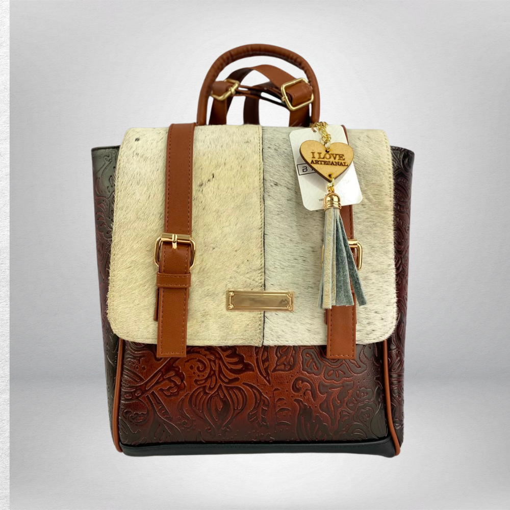 MOCHILA VAQUETA/PELO