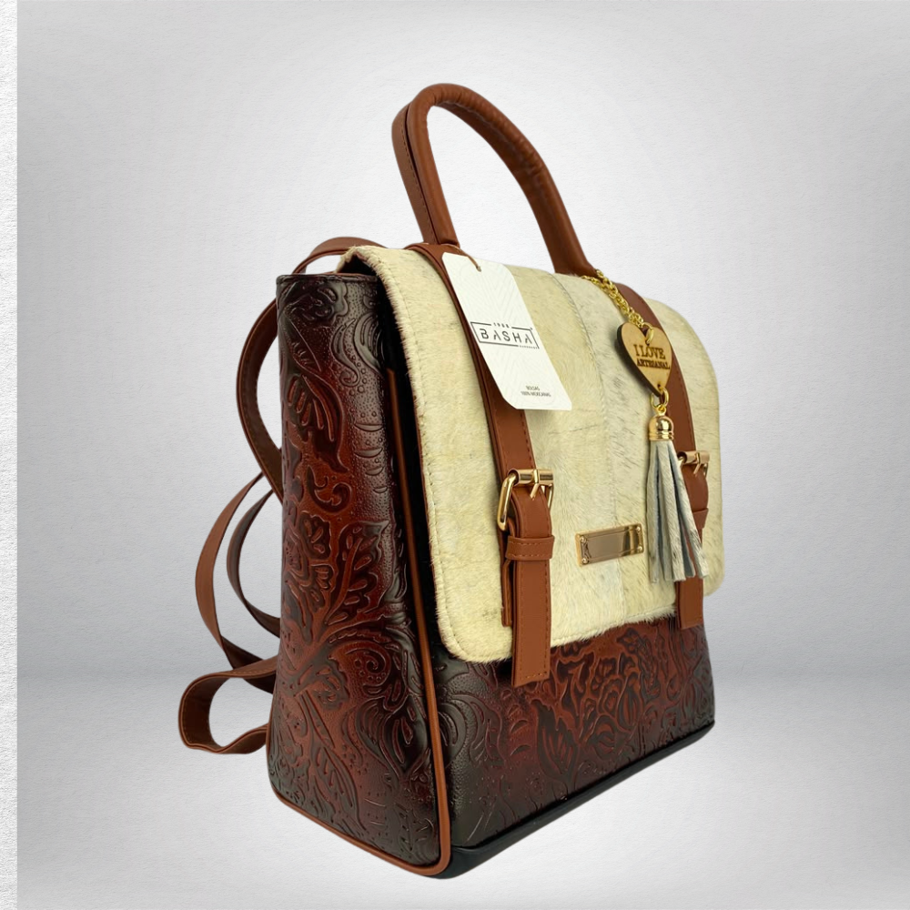 MOCHILA VAQUETA/PELO