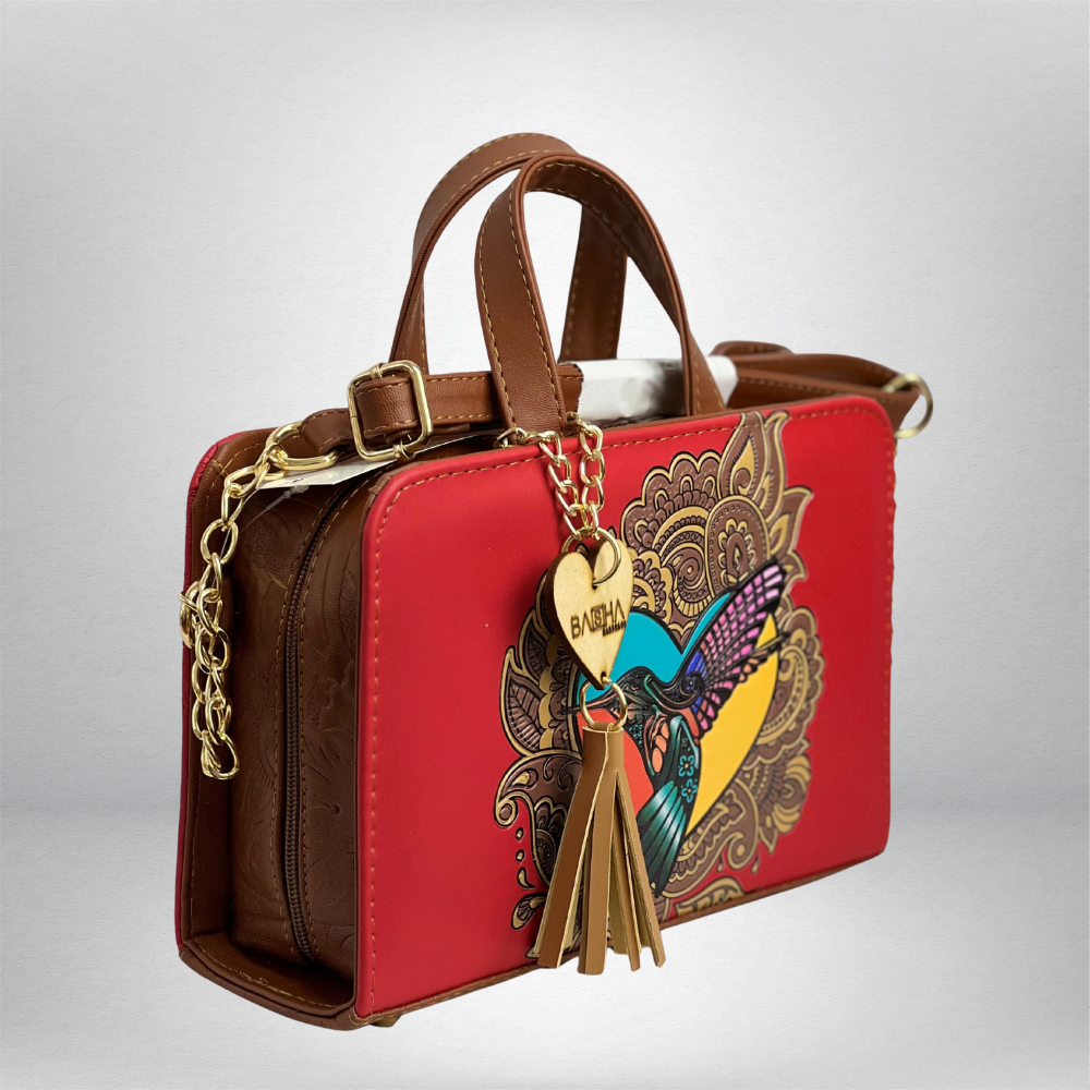 XIMENA VAQUETA ROJO/CAFE